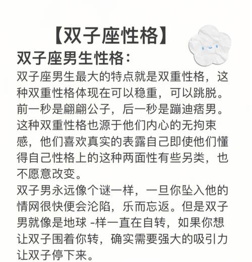 双子座男生性格脾气，探究双子座男生的性格特点和脾气表现  第2张