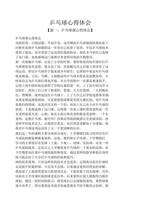 打乒乓球的感悟与总结，乒乓球运动的心得体会  第2张