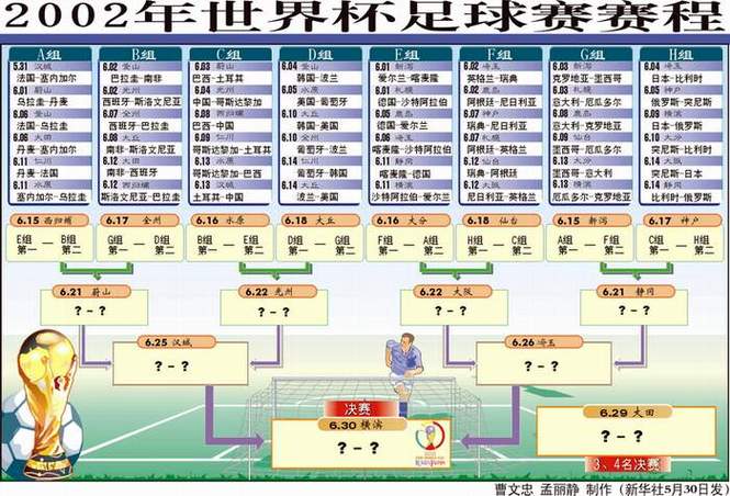 世界杯2002赛程及结果，详细回顾2002年世界杯比赛历程  第1张