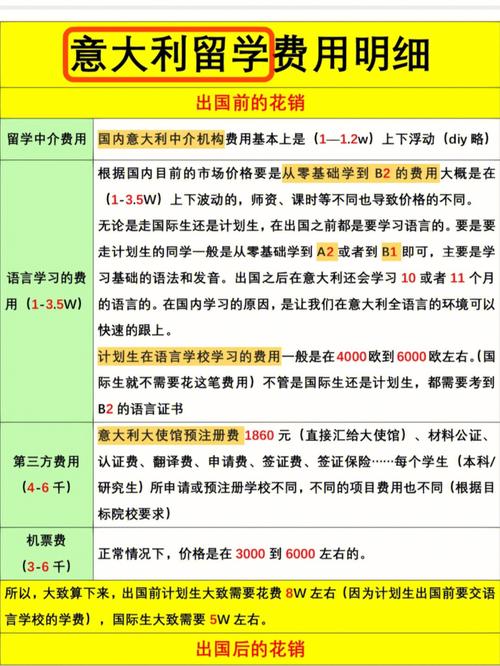 意大利留学费，详解意大利留学费用及申请流程  第1张