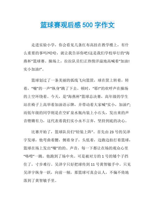 篮球比赛赛后感受500字，让你感受到篮球带来的热情和快乐  第2张