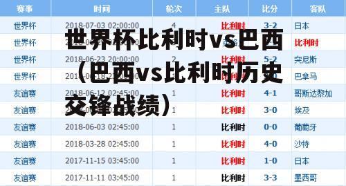 2018世界杯巴西vs比利时数据，精对决数据析  第2张