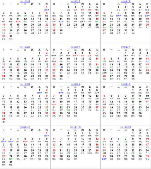 2011年有多少天，回顾2011年日历年，详解天的来龙去脉  第2张