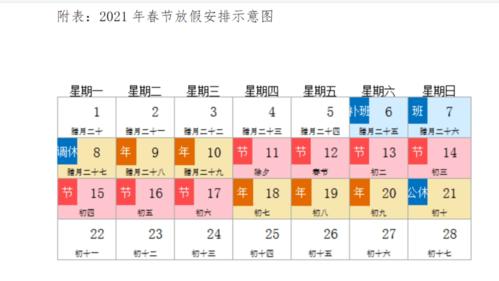 2021年春节放假最新模板，工春节放假安排  第1张