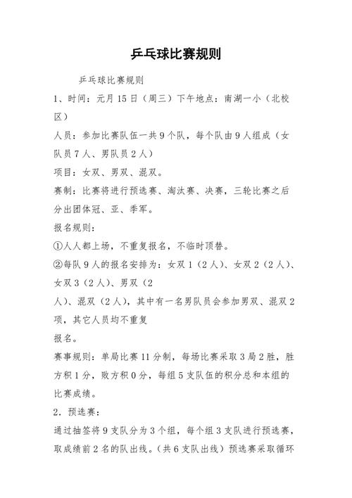 乒乓球四大满贯赛事，全面解析乒乓球四大赛事历史和规则  第2张