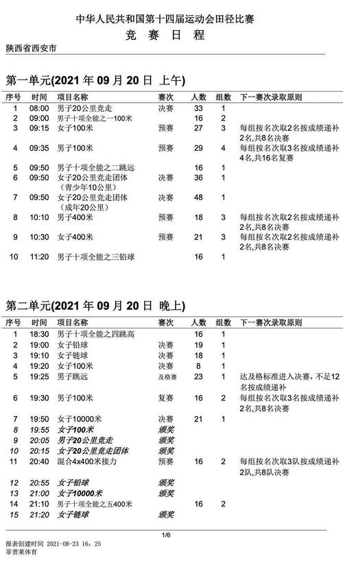 全运会赛程一览全表  第1张