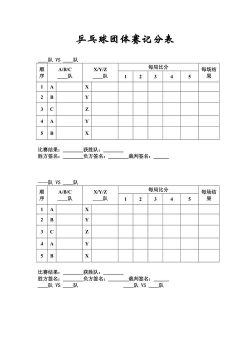 乒乓球比分详解与表格指南，如何计算胜负？  第1张